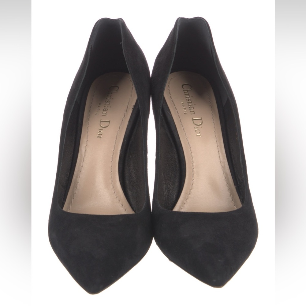 Christian Dior Suede Studded Accents D’Orsay Pumps